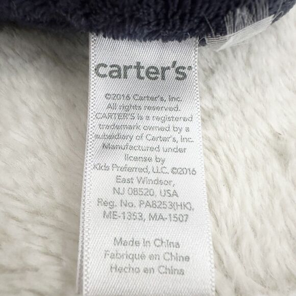 Carter's Baby Whale Lovey Security Blanket Navy Blue Trim Polka Dots Plush Toy - Picture 6 of 7